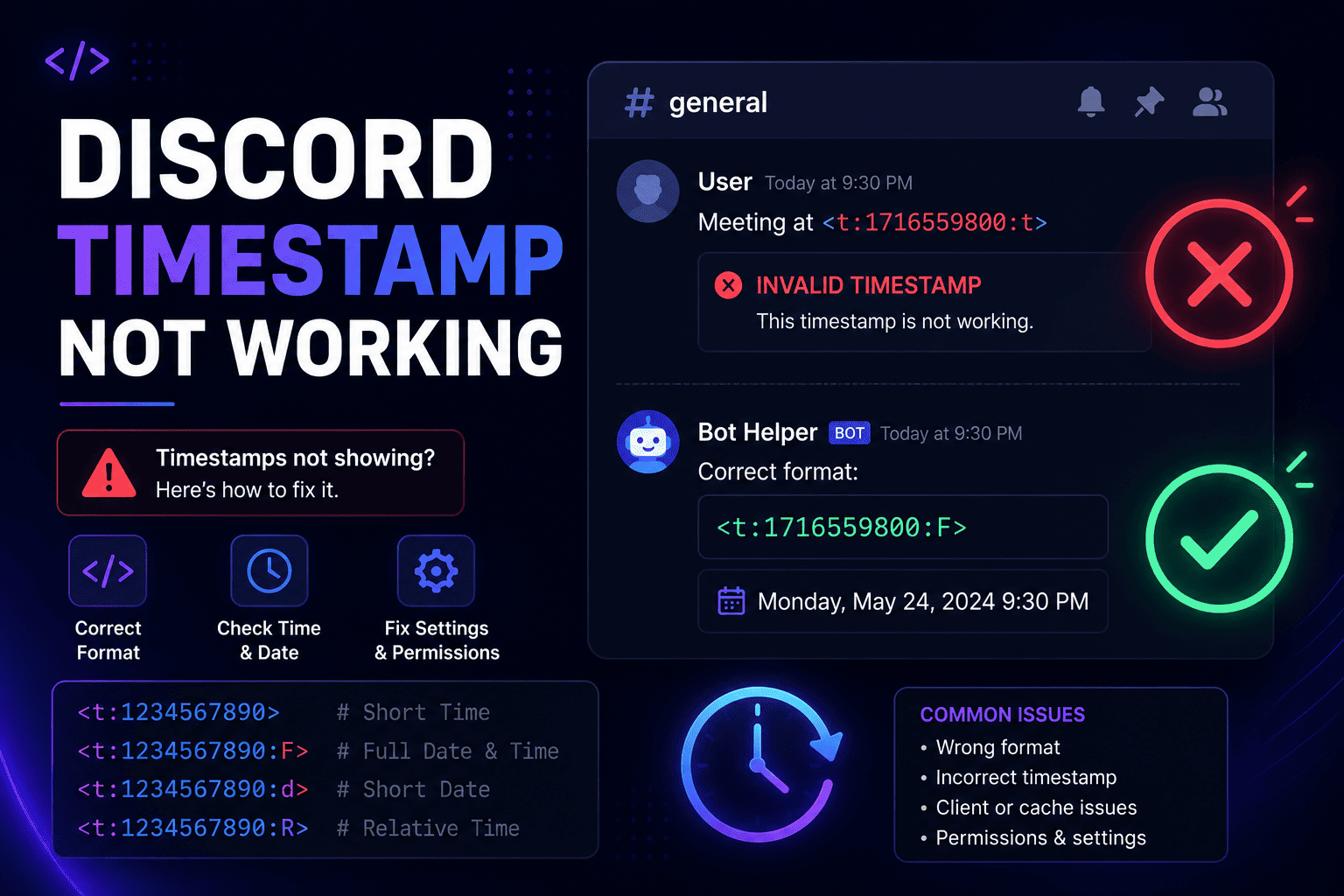 How to fix a Discord timestamp not working