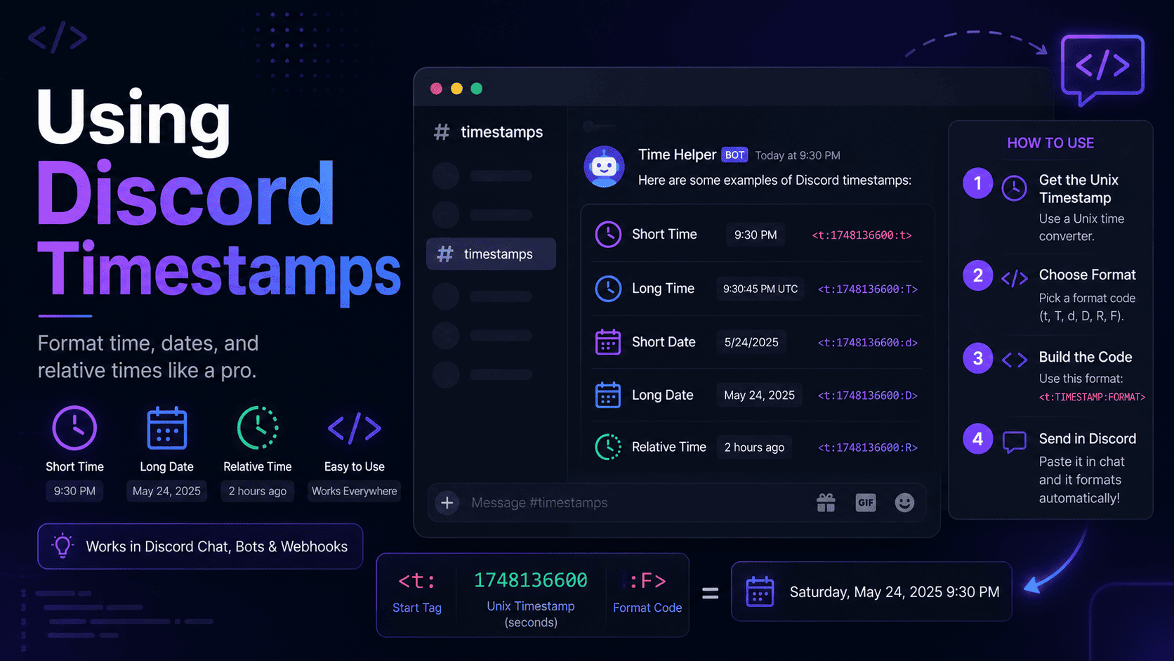 Using Discord timestamps walkthrough
